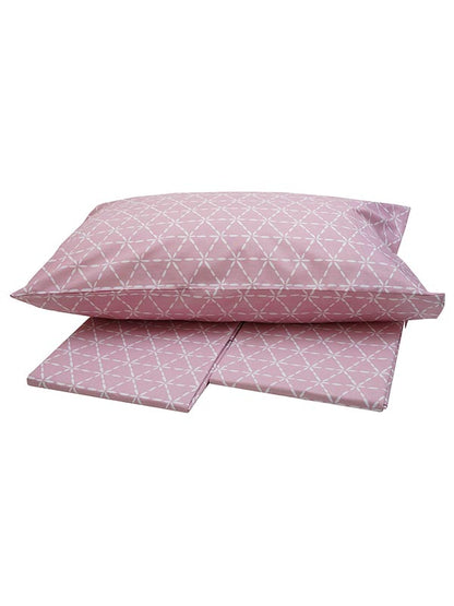 Σετ Σεντόνια Menta Εμπριμέ 940 Pink Υπέρδιπλο 235x250εκ