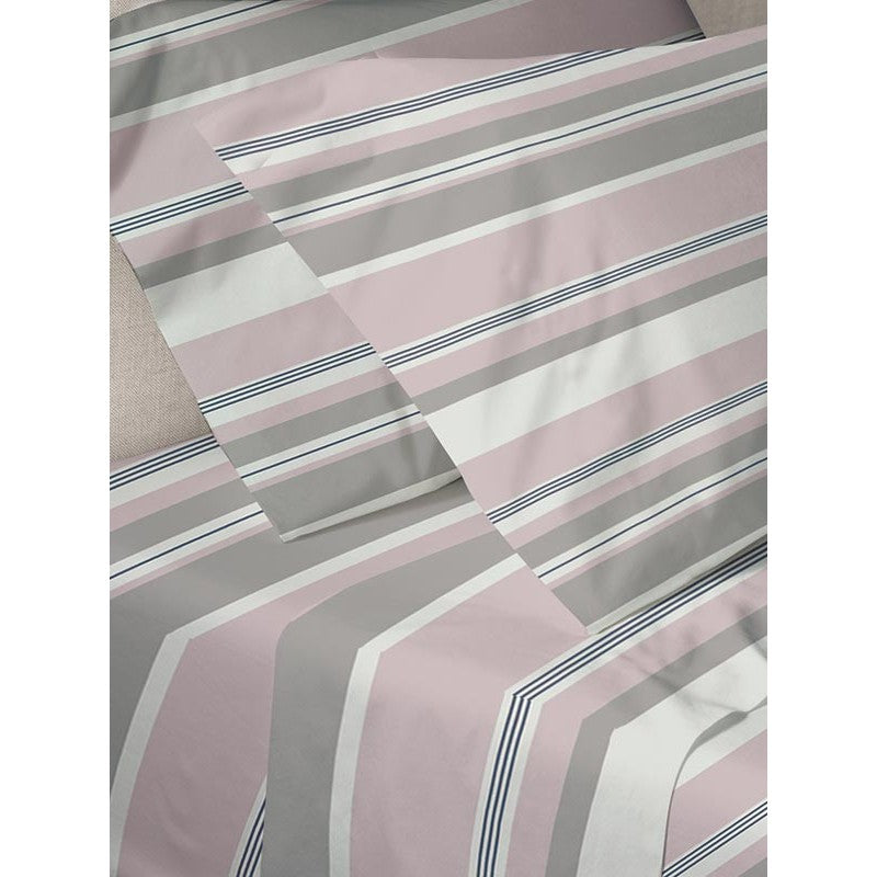 Σετ Σεντόνια Menta Εμπριμέ 550 Pink Υπέρδιπλο 235x250εκ