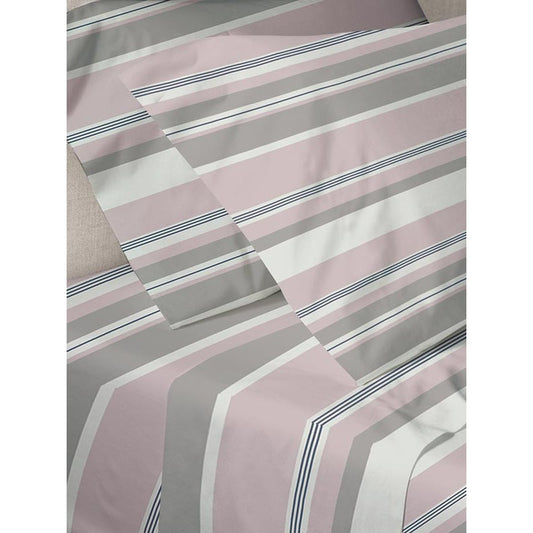 Σετ Σεντόνια Menta Εμπριμέ 550 Pink Υπέρδιπλο 235x250εκ