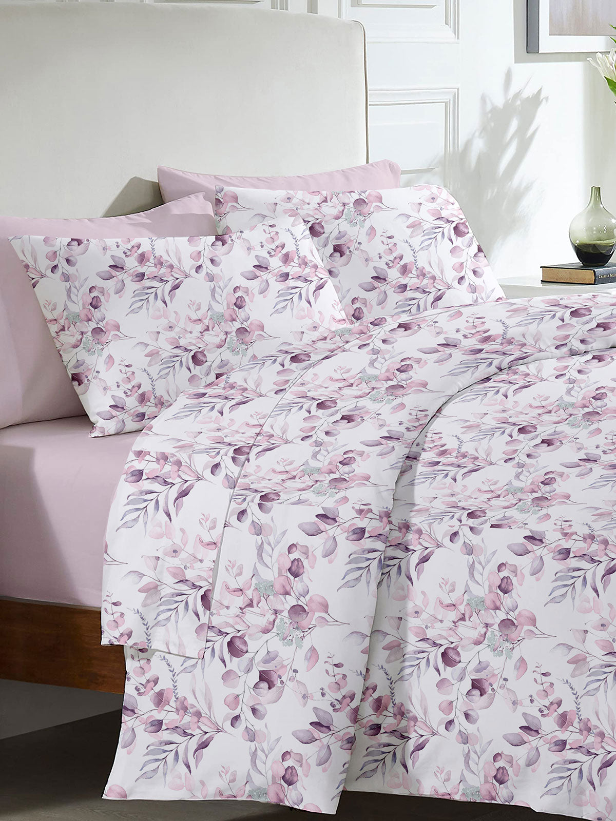 Σετ Σεντόνια Menta Εμπριμέ 560 Lila Υπέρδιπλο 235x250εκ