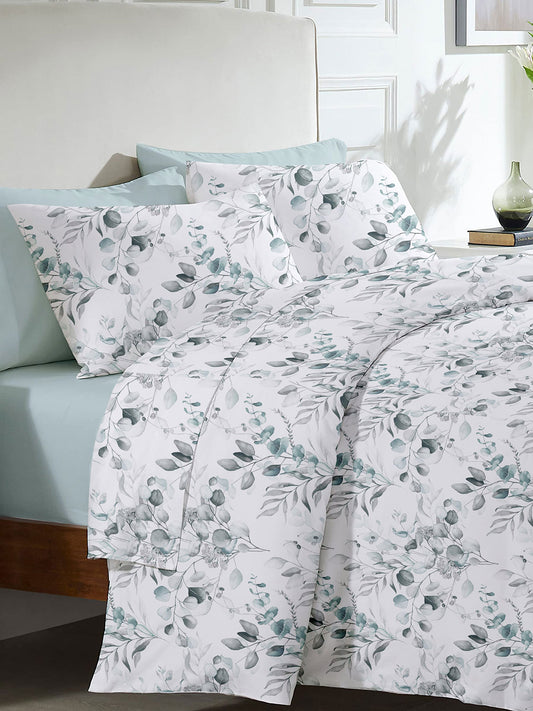 Σετ Σεντόνια Menta Εμπριμέ 560 Grey Υπέρδιπλο 235x250εκ