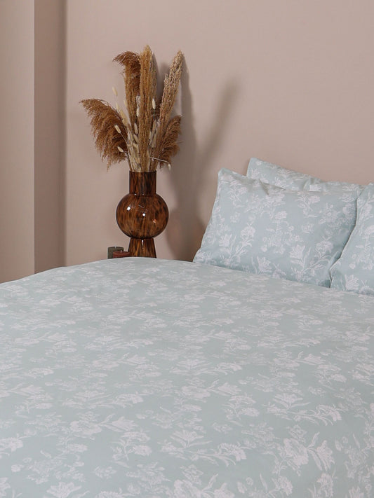 Σετ Σεντόνια Menta Εμπριμέ 340 Aqua Υπέρδιπλο 235x250εκ