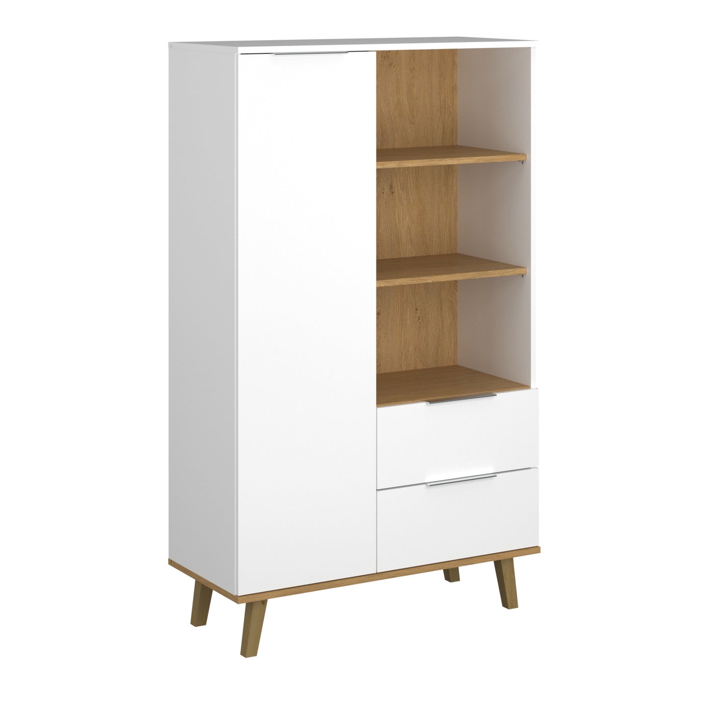 Βιβλιοθήκη Neptune Λευκό-Σονόμα 90x40x151