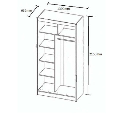 Ντουλάπα Δίφυλλη Ilona Sonoma 130x61x215 MDF