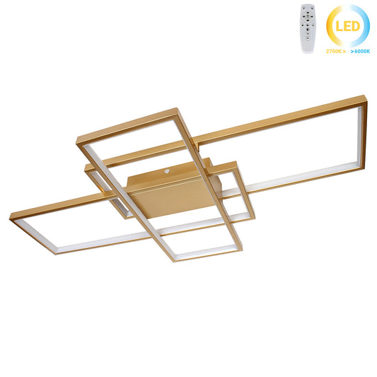 Φωτιστικό Οροφής LED 82W 87x49x8 εκ. Χρυσό με Controller