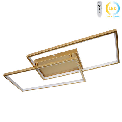 Φωτιστικό Οροφής LED 34W 80x34x8 εκ. Χρυσό με Controller