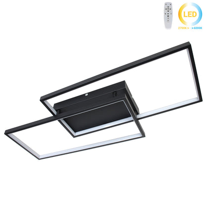 Φωτιστικό Οροφής LED 34W 80x34x8 εκ. Μαύρο με Controller
