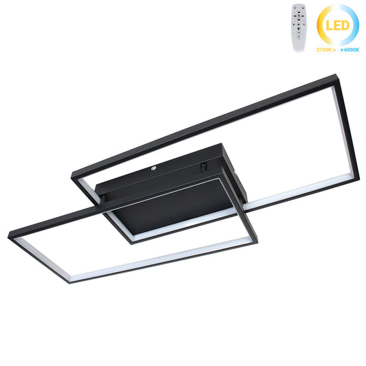 Φωτιστικό Οροφής LED 34W 80x34x8 εκ. Μαύρο με Controller