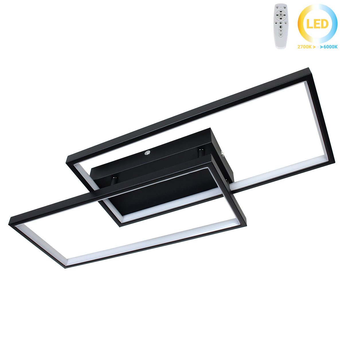 Φωτιστικό Οροφής LED 34W 65x28x8 εκ. Μαύρο με Controller