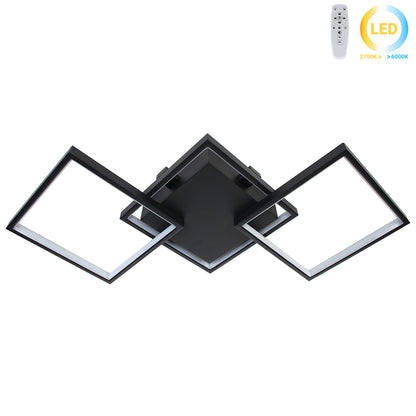 Φωτιστικό Οροφής LED 34W 80x35x8 εκ. Μαύρο με Controller