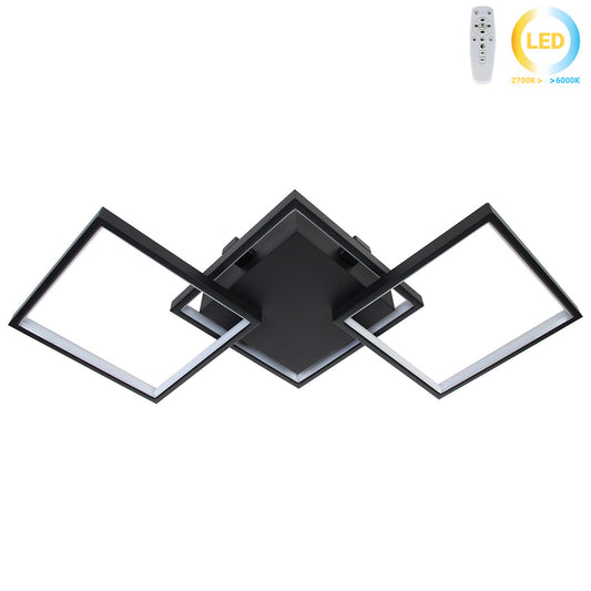 Φωτιστικό Οροφής LED 34W 80x35x8 εκ. Μαύρο με Controller