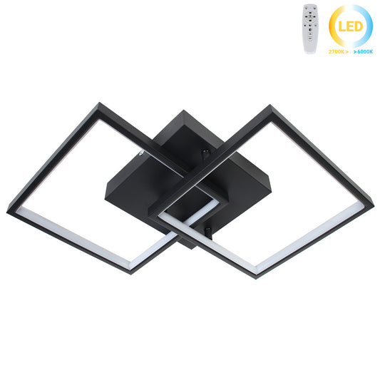 Φωτιστικό Οροφής LED 27W 58x35x8 εκ. Μαύρο με Controller