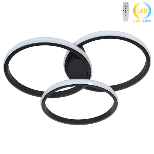 Φωτιστικό Οροφής LED 24W 44x42x7,5 εκ. Μαύρο με Controller