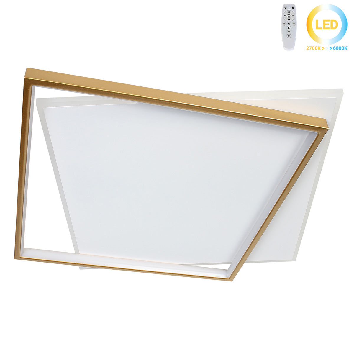 Φωτιστικό Οροφής LED 68W 50x46x5 εκ. Χρυσό με Controller