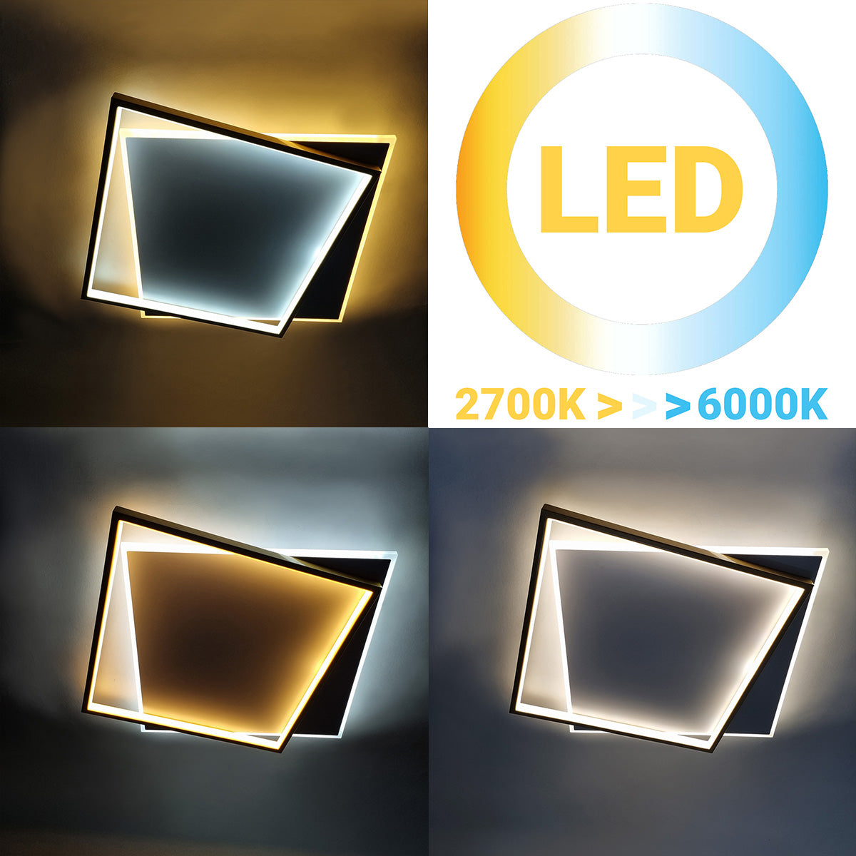 Φωτιστικό Οροφής LED 68W 50x46x5 εκ. Χρυσό με Controller
