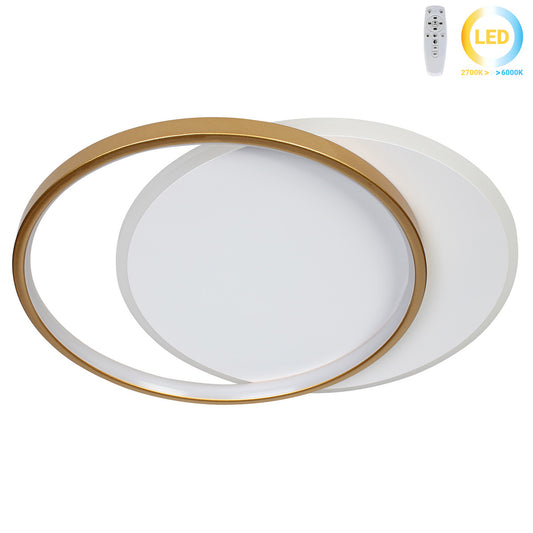 Φωτιστικό Οροφής LED 53W 46x39x5,5 εκ. Χρυσό με Controller