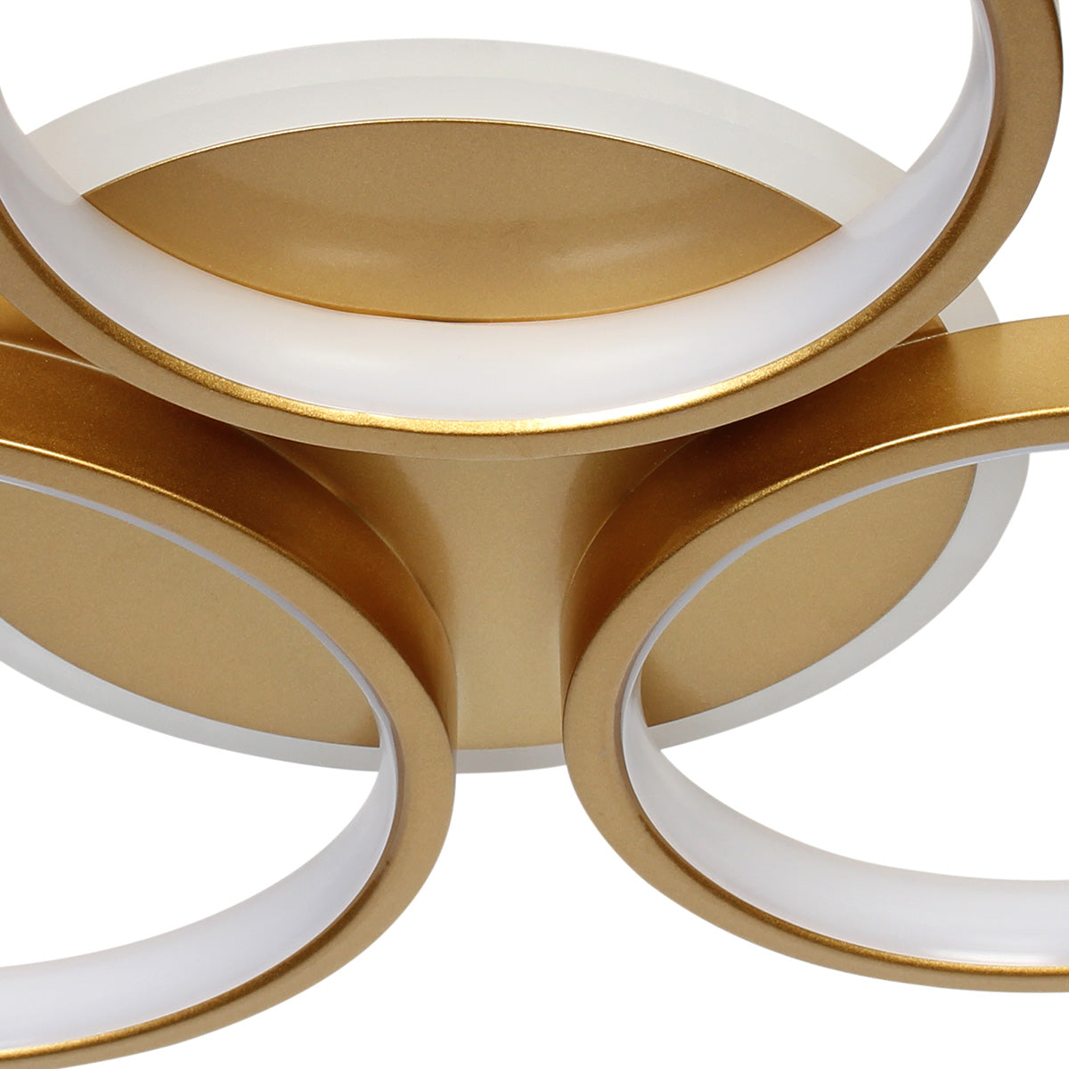 Φωτιστικό Οροφής LED 75W 42x38x5,5 εκ. Χρυσό με Controller