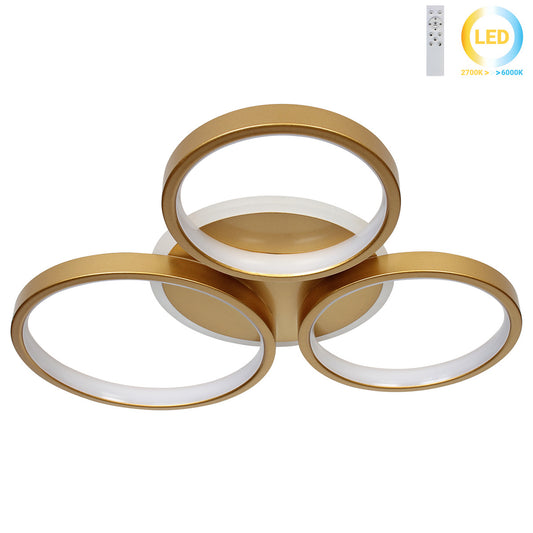 Φωτιστικό Οροφής LED 75W 42x38x5,5 εκ. Χρυσό με Controller