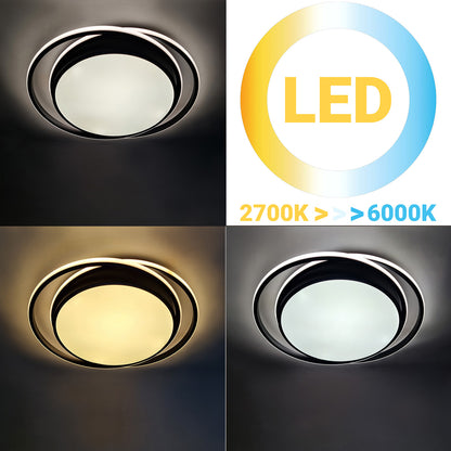 Φωτιστικό Οροφής LED 63W 52x49x6 εκ. Μαύρο με Controller