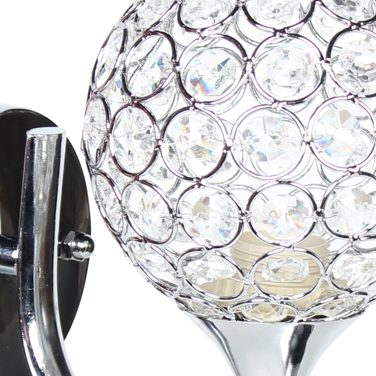 Απλίκα Τοίχου Ε27 12x18x17 εκ. Χρώμιο με Κρύσταλλα