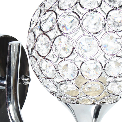 Απλίκα Τοίχου Ε27 12x18x17 εκ. Χρώμιο με Κρύσταλλα