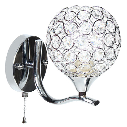 Απλίκα Τοίχου Ε27 12x18x17 εκ. Χρώμιο με Κρύσταλλα