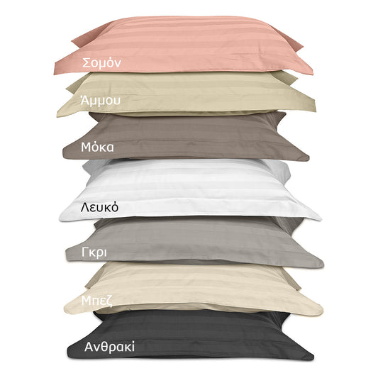 Σετ Σεντόνια Υπέρδιπλα Art 1530 Stripe σε 7 Αποχρώσεις 240x270εκ Γκρι