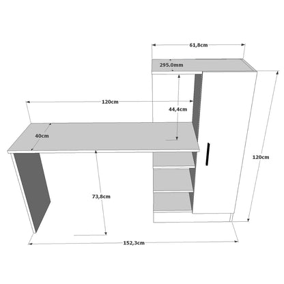 Γραφείο Camden Πεύκο/Μαύρο Μοριοσανίδα 152.3x40x120