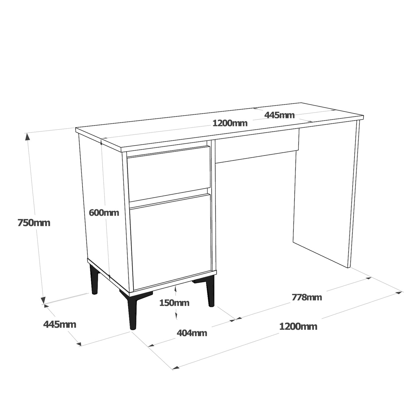 Γραφείο Catford Δρυς Μοριοσανίδα/Πλαστικό 120x44.5x75