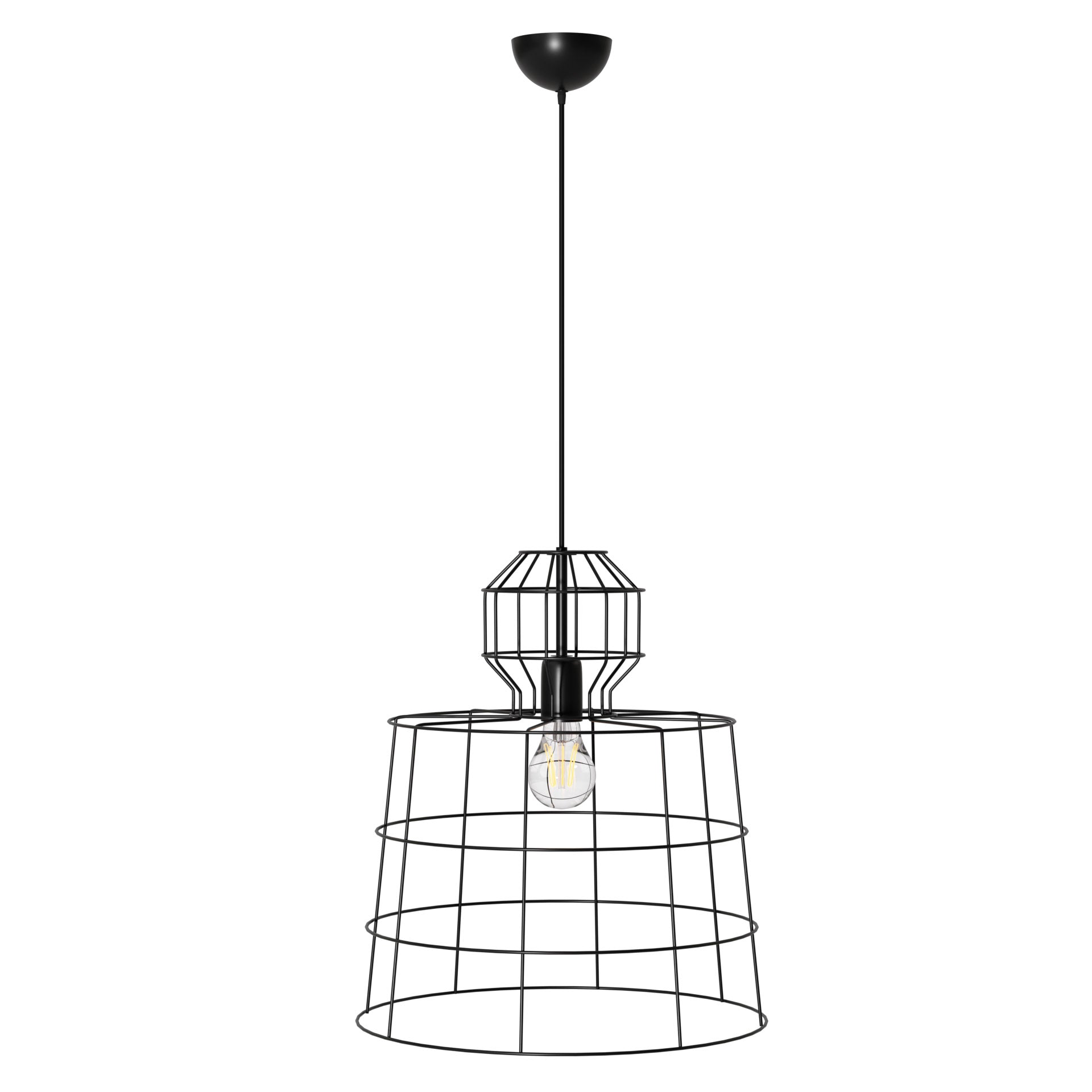 Κρεμαστό Φωτιστικό Μονόφωτο Μαύρο Ε27 Φ40x103