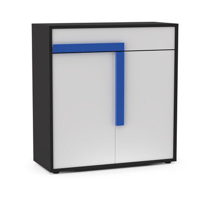 Κομότα Ντουλάπι Alex Γραφίτης-Λευκό 84x36x87