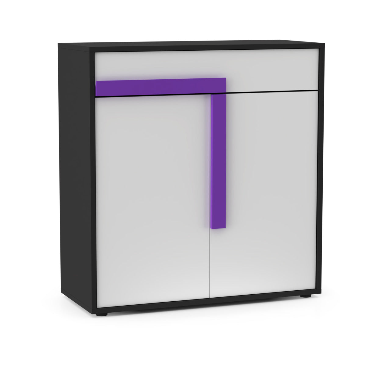 Κομότα Ντουλάπι Alex Γραφίτης-Λευκό 84x36x87