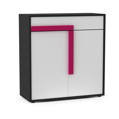 Κομότα Ντουλάπι Alex Γραφίτης-Λευκό 84x36x87