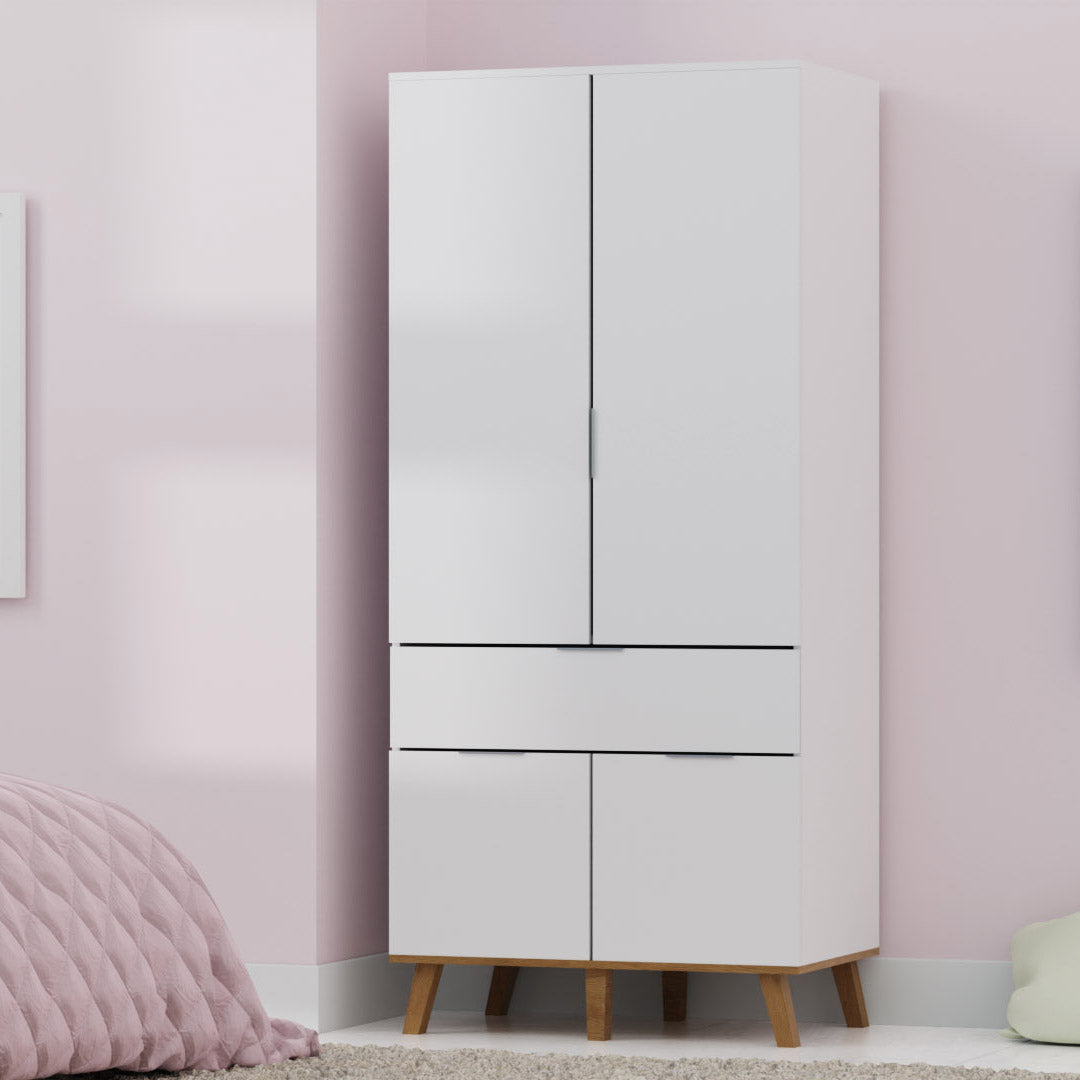 Ντουλάπα Neptune Δίφυλλη Λευκό-Σονόμα 88x55x197