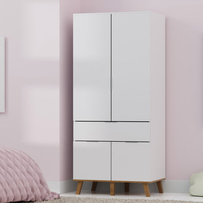 Ντουλάπα Neptune Δίφυλλη Λευκό-Σονόμα 88x55x197