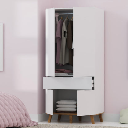 Ντουλάπα Neptune Δίφυλλη Λευκό-Σονόμα 88x55x197