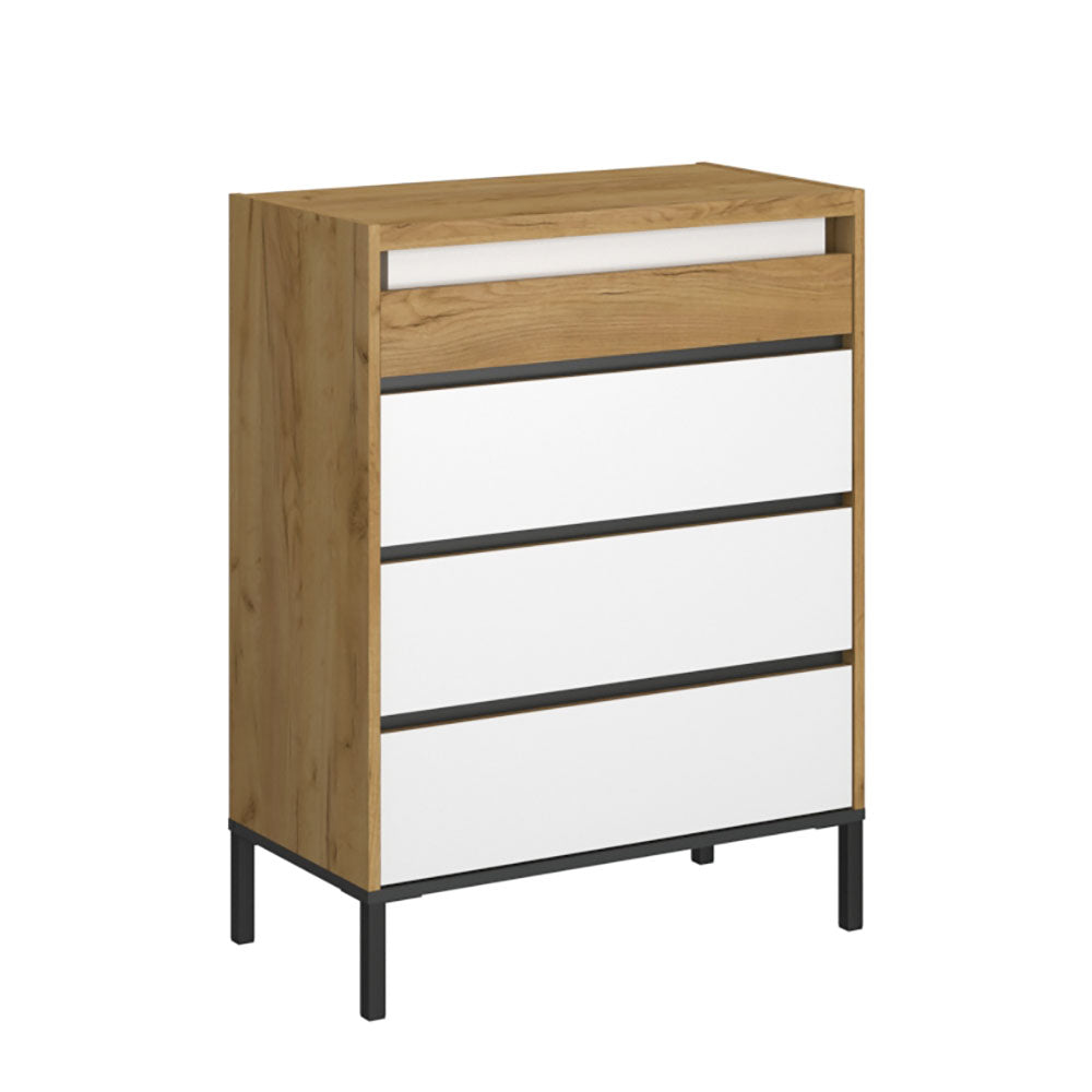 Συρταριέρα Palmor Χρυσό Δρυς-Λευκό 77x40x101