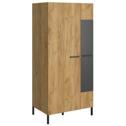 Δίφυλλη Ντουλάπα Santes Χρυσό Δρυς-Γραφίτης 90x60x197.5