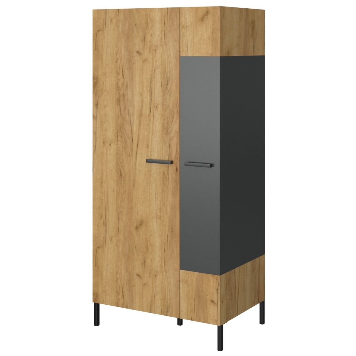 Δίφυλλη Ντουλάπα Santes Χρυσό Δρυς-Γραφίτης 90x60x197.5