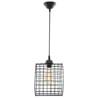 Φωτιστικό Κρεμαστό Μονόφωτο Μεταλλικό Κύλινδρος Μαύρο E27 22x22x70