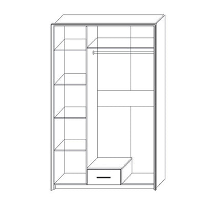 Ντουλάπα Τρίφυλλη Scarlet3D Sonoma-Wenge 136x58x212