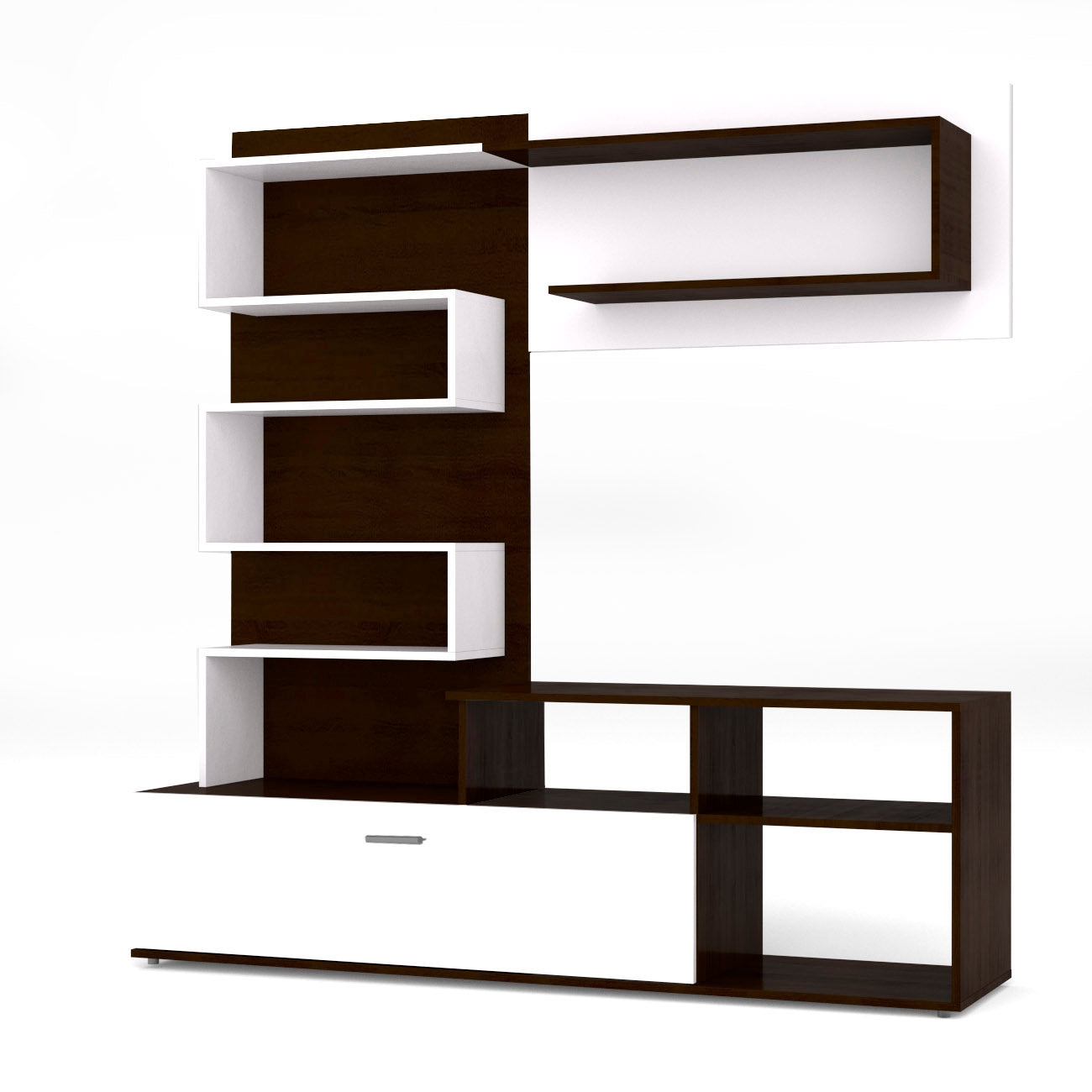 Σύνθεση Τηλεόρασης Jasmin 170x41.5x170 Wenge(Σοκολά)-Λευκό