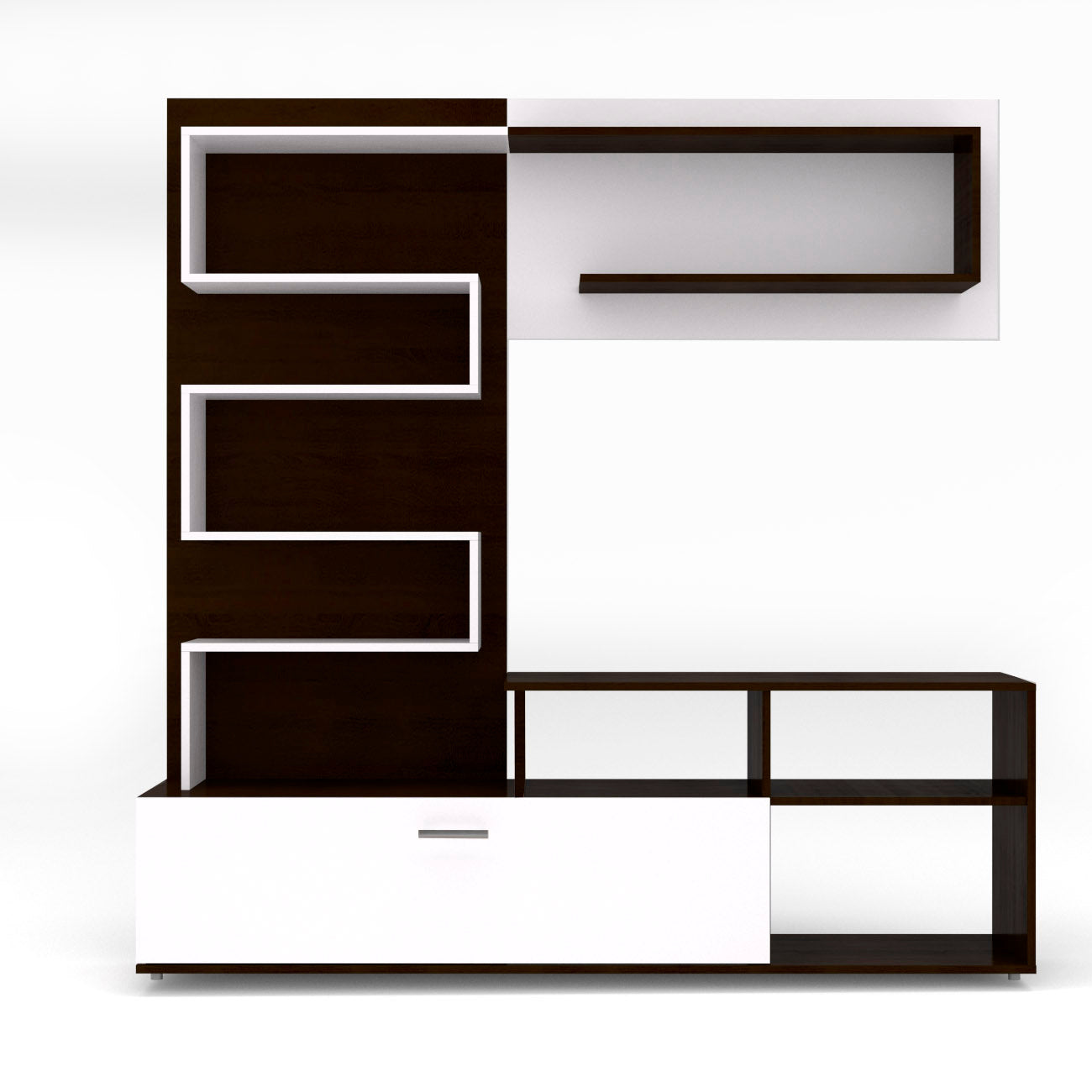 Σύνθεση Τηλεόρασης Jasmin 170x41.5x170 Wenge(Σοκολά)-Λευκό