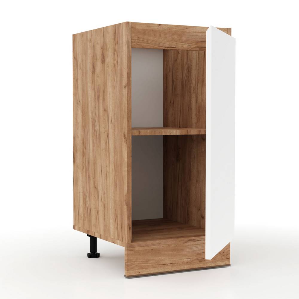 Soft White Kitchen Cabinet with Oak Dimensions 40x46.5x81.5