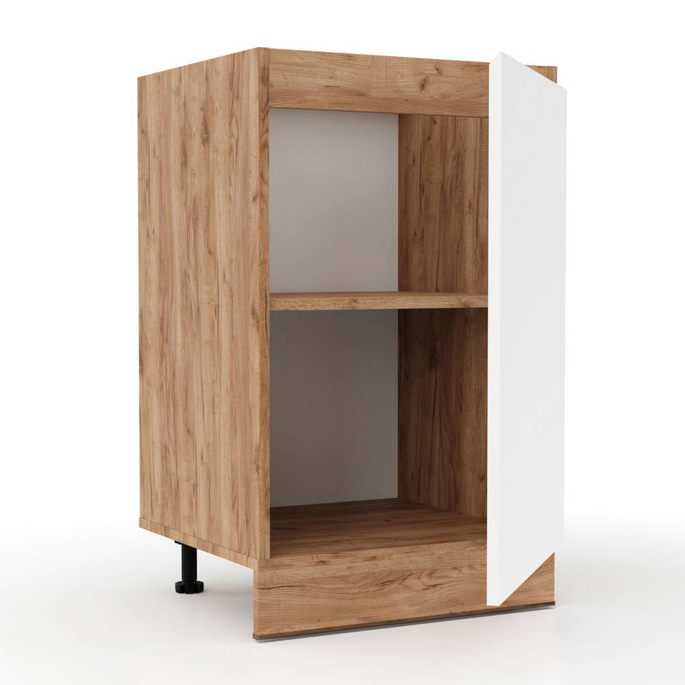 Επιδαπέδιο Ντουλάπι Κουζίνας Soft Λευκό με Βελανιδιά Διαστάσεις 50x46,5x81,5