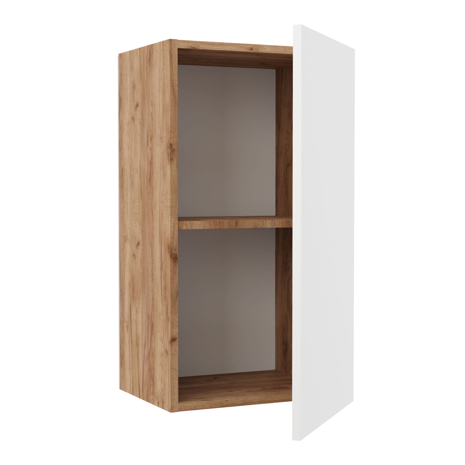 Επιτοίχιο Ντουλάπι Κουζίνας Soft Λευκό με Βελανιδιά Διαστάσεις 40x30,5x72,8