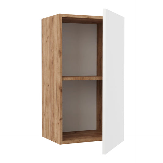 Επιτοίχιο Ντουλάπι Κουζίνας Soft Λευκό με Βελανιδιά Διαστάσεις 40x30,5x72,8