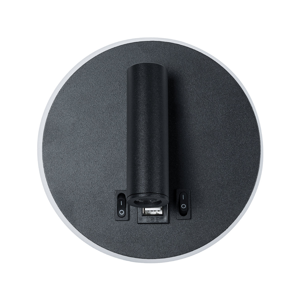 LADY-R 60938 Μοντέρνο Φωτιστικό Τοίχου - Απλίκα Ξενοδοχείου Reading Light με Φορτιστή USB 3A LED 6W 600lm 36° & 360° AC 220-240V IP20 Φυσικό Λευκό 4500K - Bridgelux COB Chip & TÜV SÜD Driver - Μαύρο Ματ - Μ15 x Π15 x Υ7