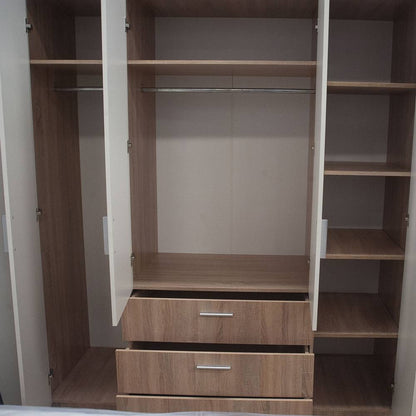 Ντουλάπα Τετράφυλλη Rico Λευκή-Sonoma 180x62x206