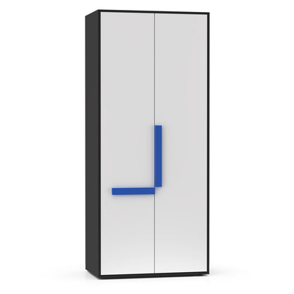 Ντουλάπα Δίφυλλη Alex 84x50x194 Γραφίτης-Λευκό 2 Πόρτες